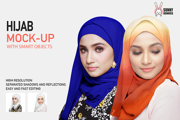 Download Hijab Mockup Set 2 Psd Files Creative Photoshop Templates Creative Market