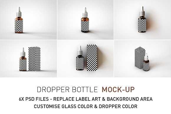 Download Amber Dropper Bottle Mock Up Box Creative Photoshop Templates Creative Market