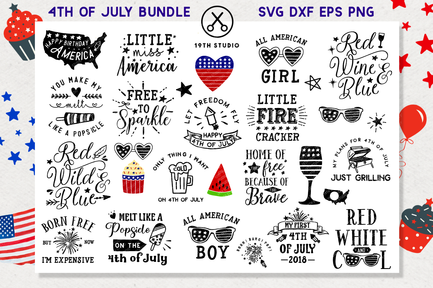 Download 4th Of July Svg Bundle Pre Designed Photoshop Graphics Creative Market