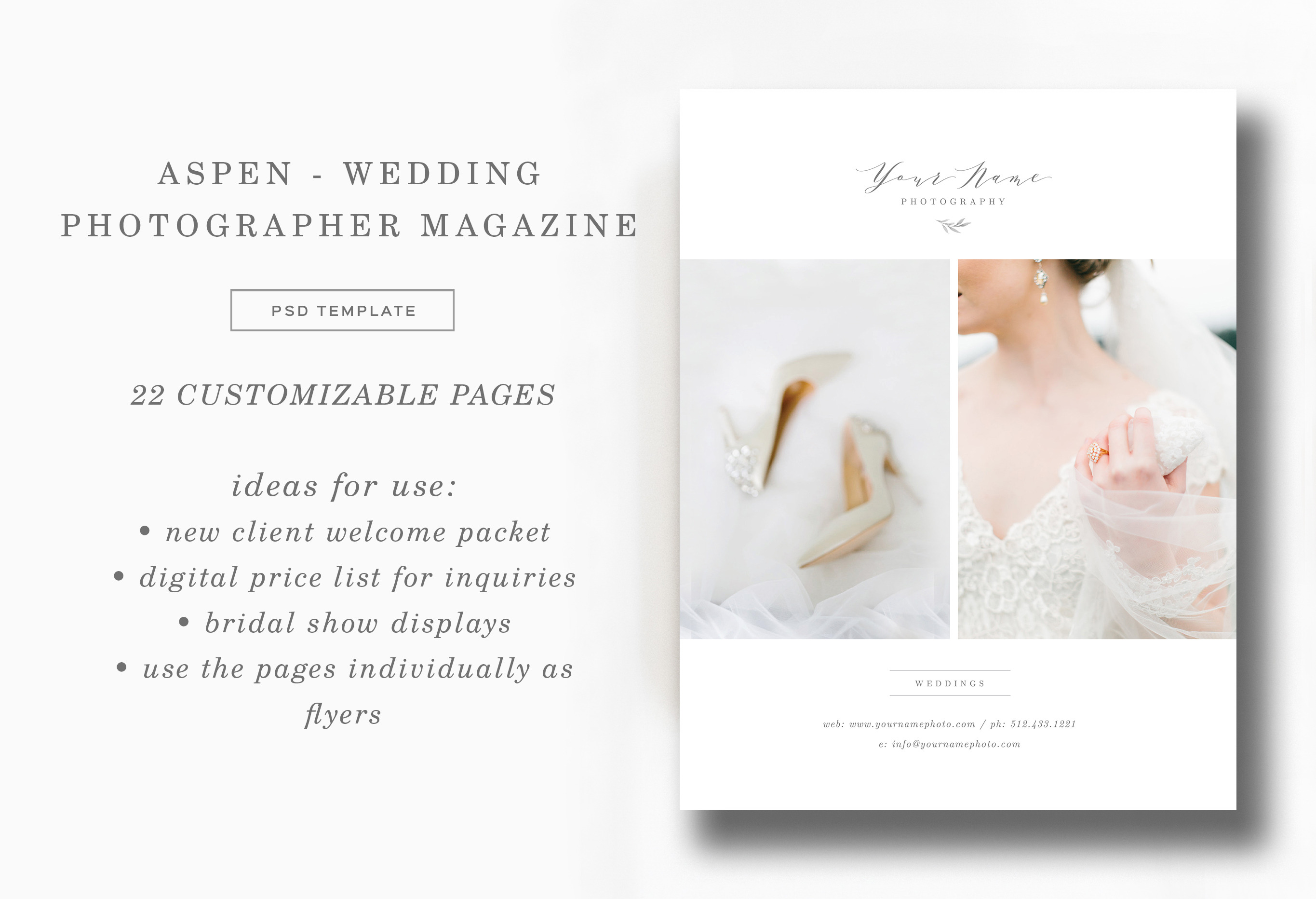 Wedding Photographer Magazine Creative Photoshop Templates Creative Market