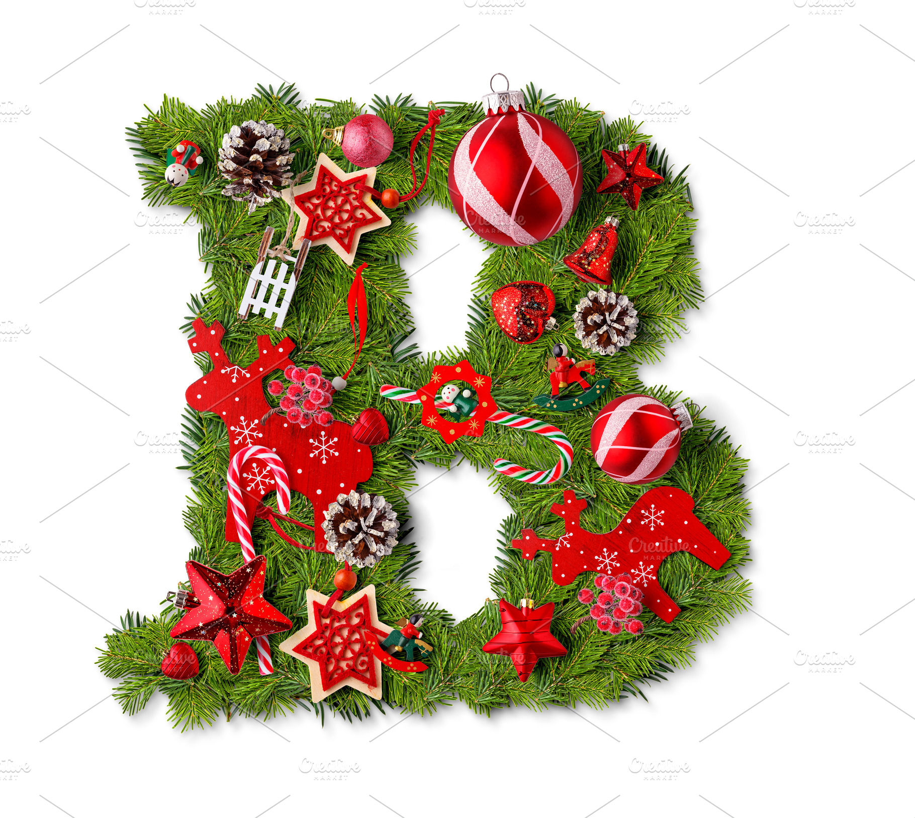 Christmas Alphabet Letter B Holiday Stock Photos Creative Market