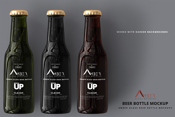 Download Amber Glass Bottle Mockup Bundle Creative Photoshop Templates Creative Market