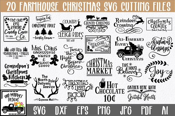 Download Farmhouse Christmas Svg Bundle Pre Designed Photoshop Graphics Creative Market