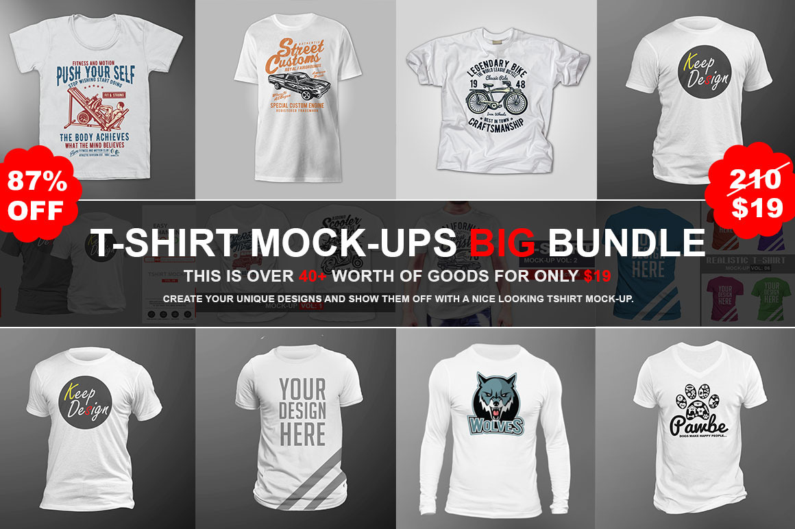 T-shirt Mock-ups Big Bundles | Hoodie Mockups ~ Creative Market