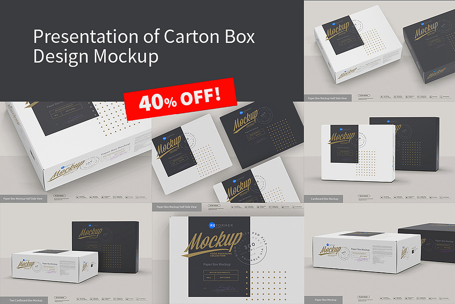 Download Paper Box Mockup Half Side View Creative Photoshop Templates Creative Market