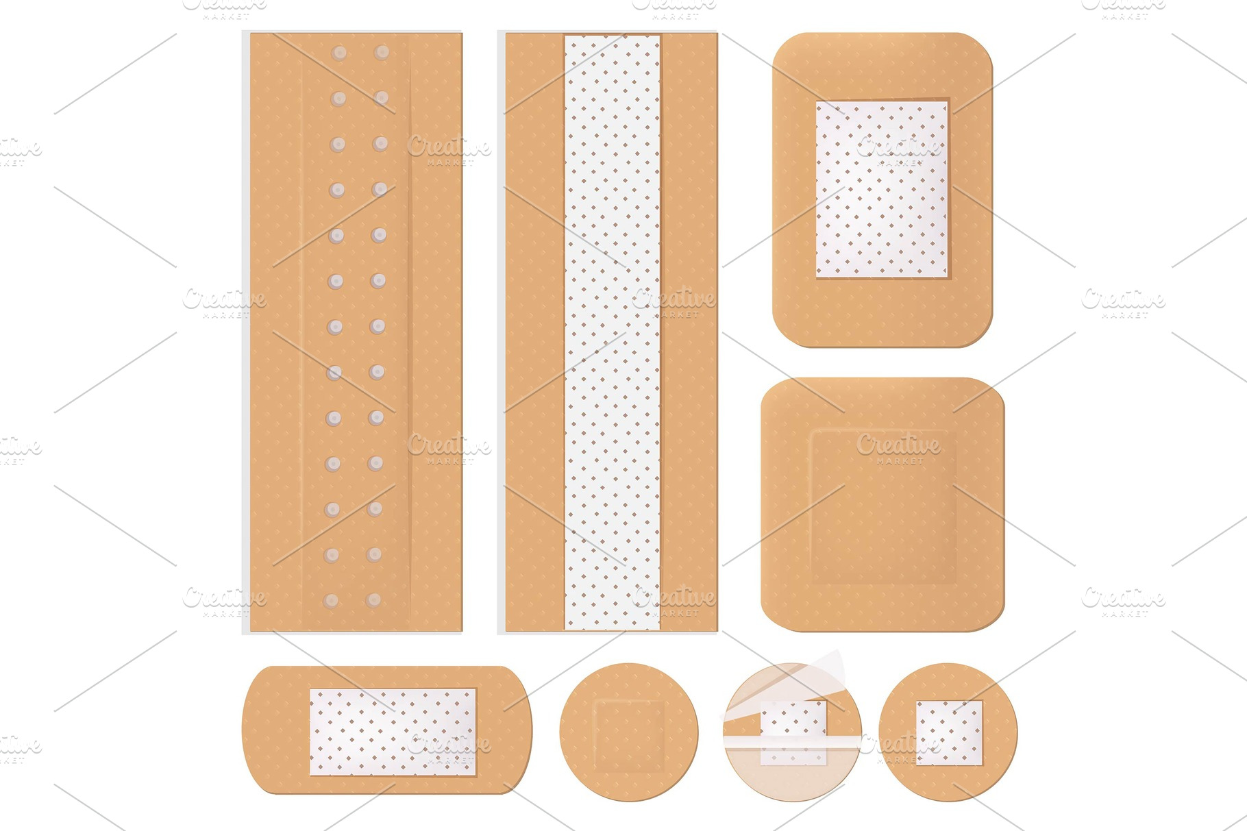 Medical bandage. Plastering shapes | Background Graphics ~ Creative Market