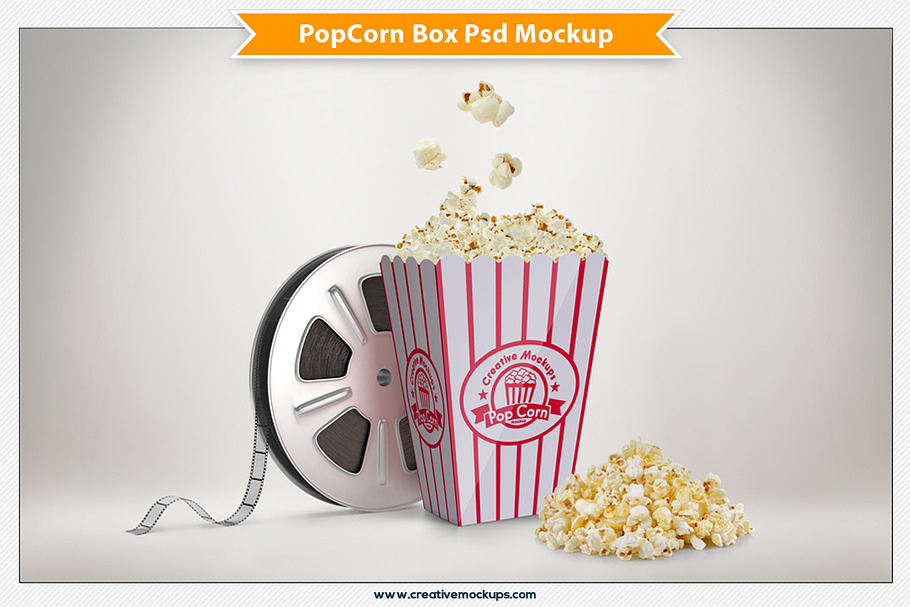 Download Popcorn Bucket Psd Mockup Creative Photoshop Templates Creative Market