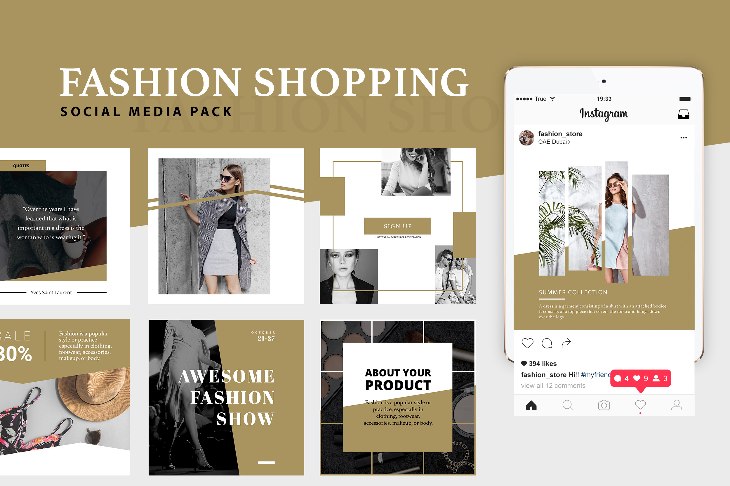 Fashion Shopping Instagram Template | Creative Photoshop Templates ...