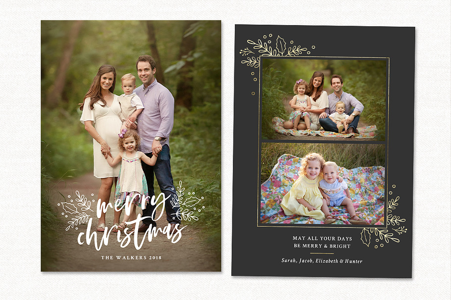 Christmas Card Template CC227 | Creative Photoshop Templates ~ Creative ...