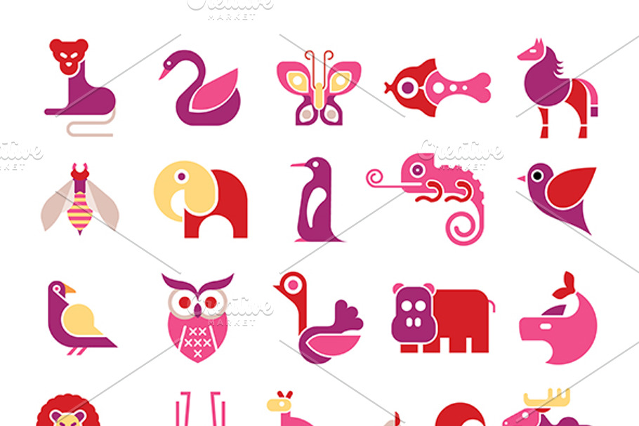 Animal icon set | Pre-Designed Illustrator Graphics ~ Creative Market