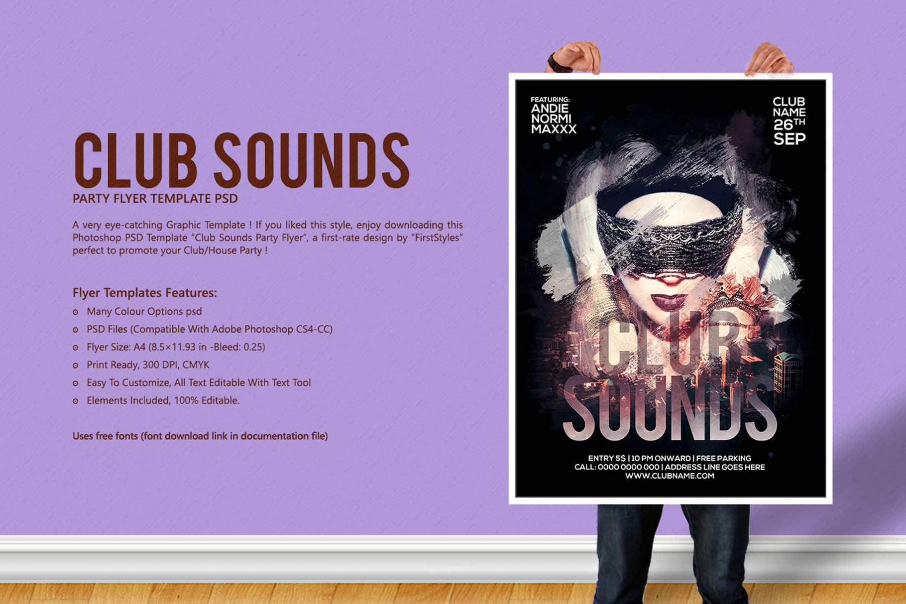 Club Sounds Party Flyer Creative Photoshop Templates Creative Market