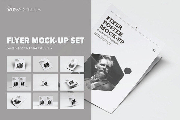 Flyer Mock-Up Set | Mockup Templates