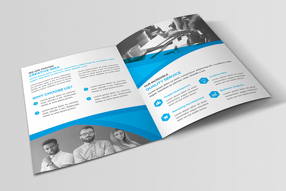 Corporate Bi-Fold Brochure | Creative Illustrator Templates ~ Creative ...