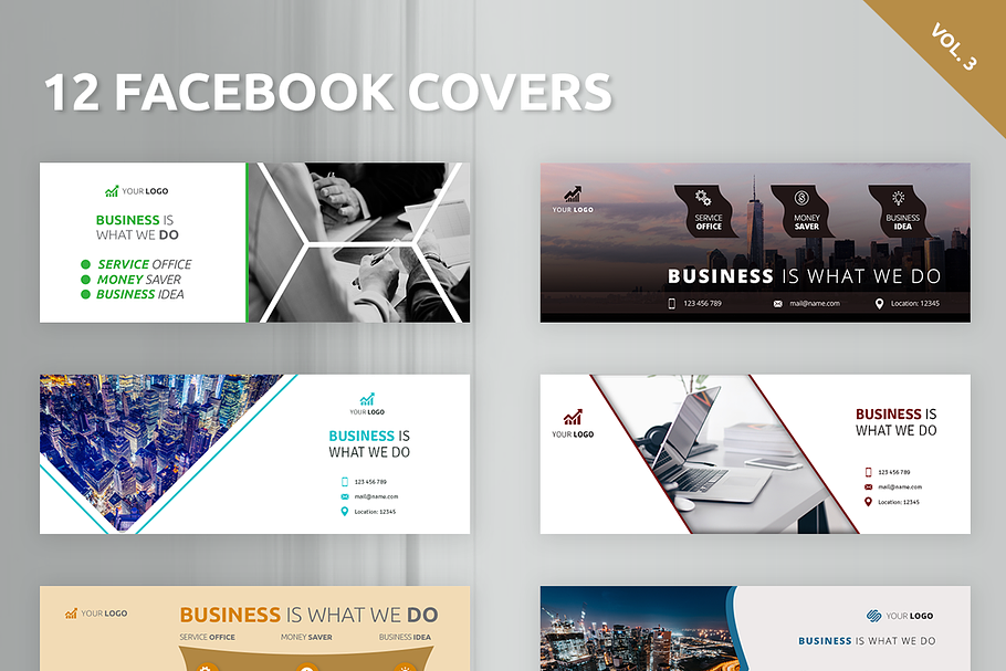 12 Facebook Covers | Creative Photoshop Templates ~ Creative Market