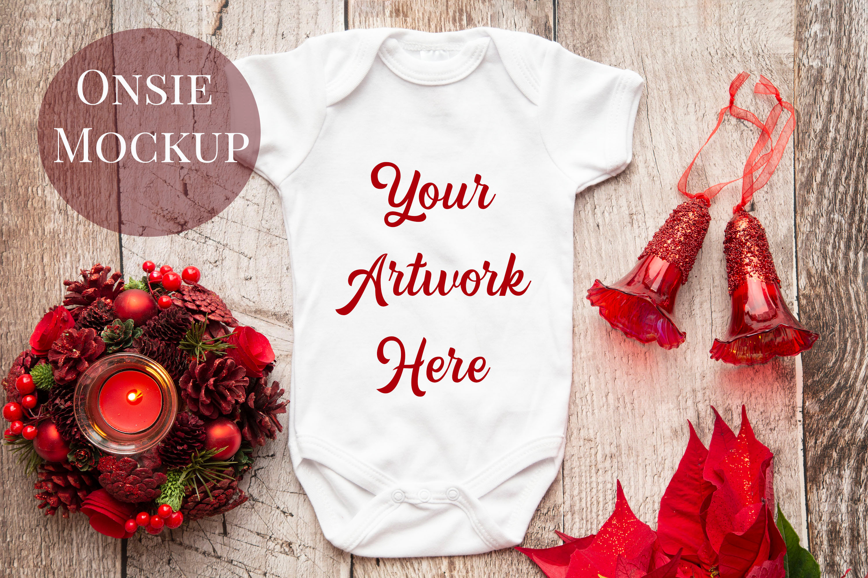 Download Onesie Mockup Red Christmas Creative Photoshop Templates Creative Market