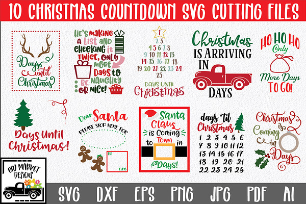 Download Christmas Countdown SVG Bundle | Pre-Designed Photoshop ...