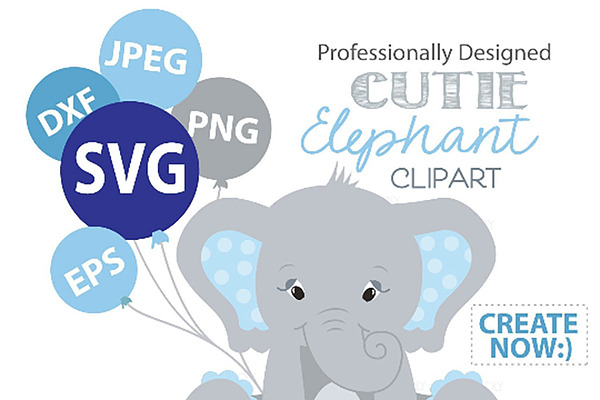 Download Elephant Svg Vector Clipart Blue Boy Pre Designed Photoshop Graphics Creative Market PSD Mockup Templates