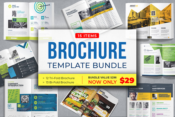 Download Brochure Bundle Save 90 Off Creative Illustrator Templates Creative Market