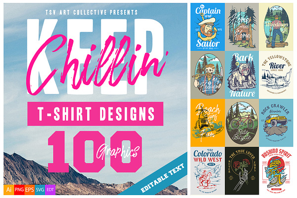 Download 100 T Shirt Designs Pre Designed Vector Graphics Creative Market