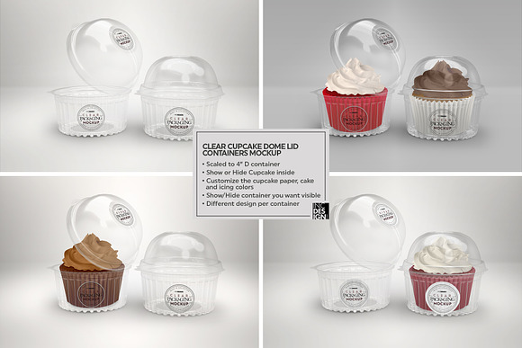 Vol.1: Clear Plastic Food Containers Packaging Mock Up Collection