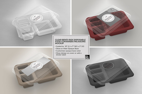 Vol.1: Clear Plastic Food Containers Packaging Mock Up Collection By INC  Design Studio