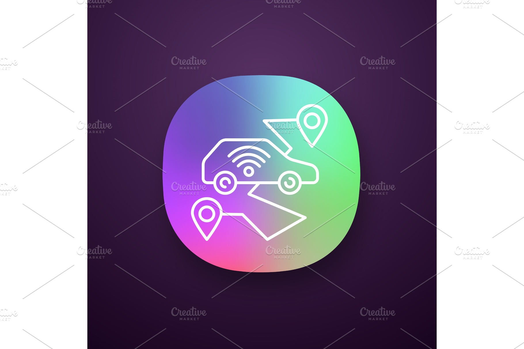 Self driving car app icon | Vector Graphics ~ Creative Market