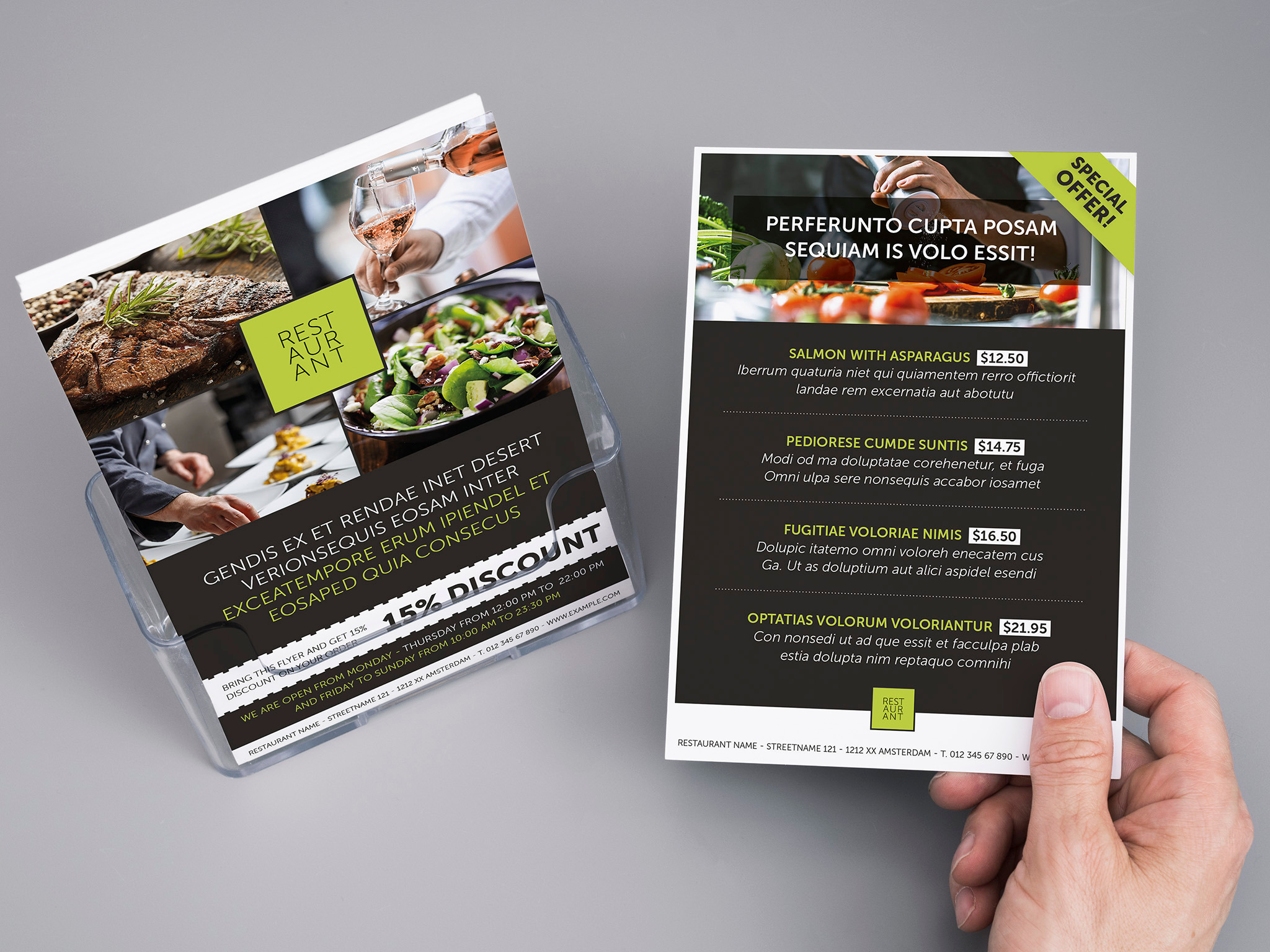  A5  restaurant flyer  design template  Creative InDesign  