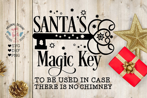 Santa Magic Key Christmas Cut File Pre Designed Photoshop Graphics Creative Market