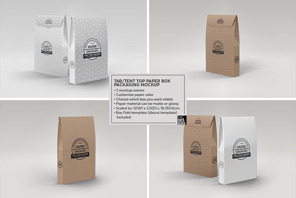 Download Tab Tent Top Box Packaging Mockup Creative Photoshop Templates Creative Market