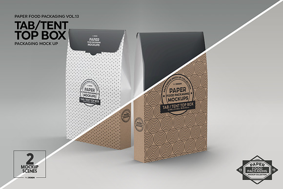 Vol 13: Paper Food Box Packaging Mockups By INC Design Studio