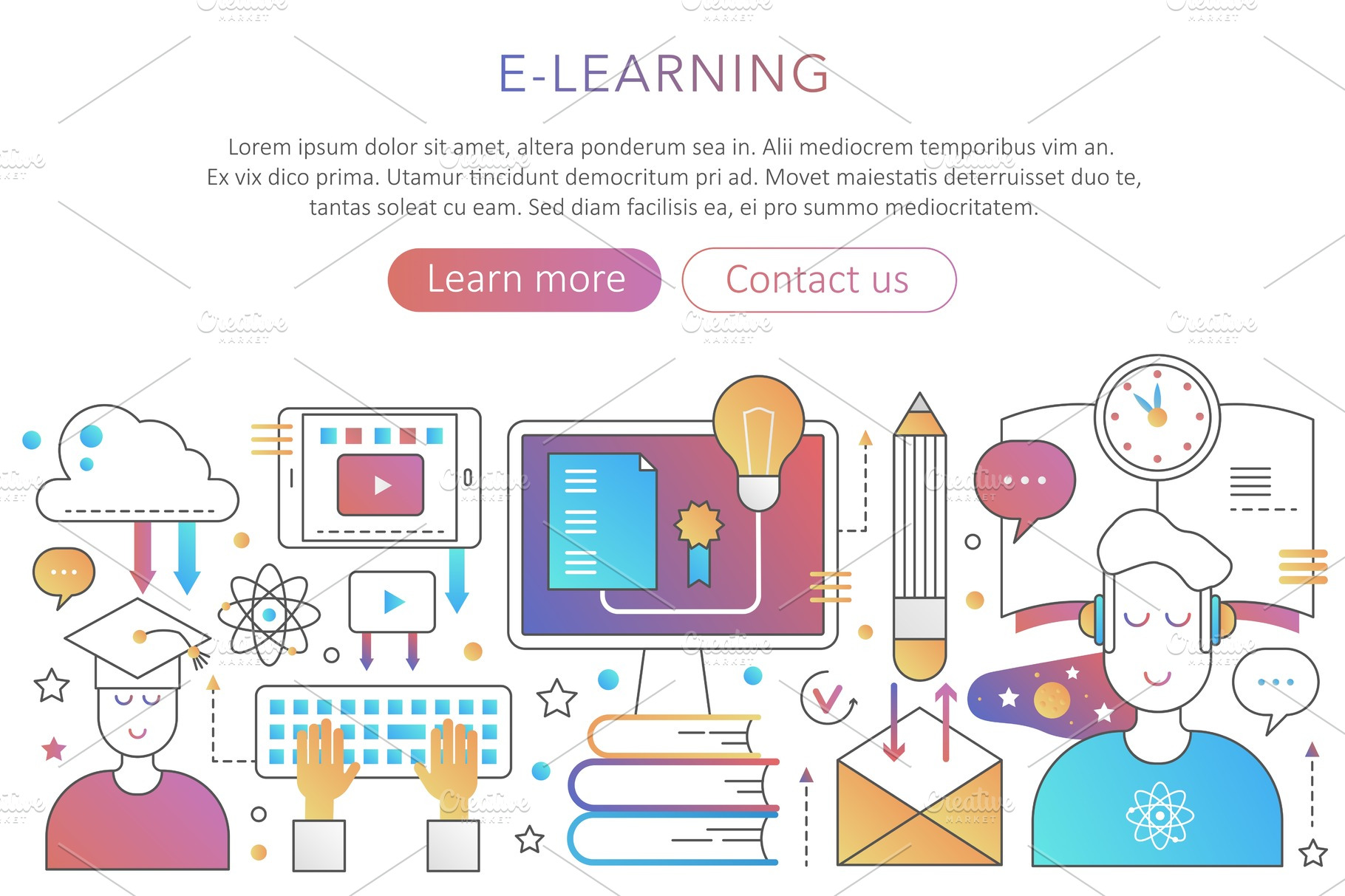 Online internet education concept | Education Illustrations ~ Creative ...