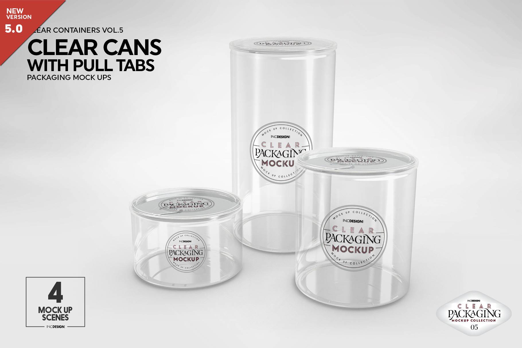 Download Clear Cans With Pull Tabs Mockup Creative Photoshop Templates Creative Market