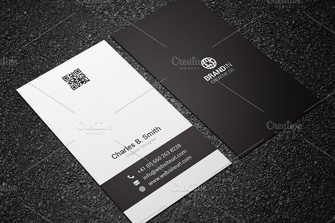 Minimal White Business Card  Business Card Templates ~ Creative Market