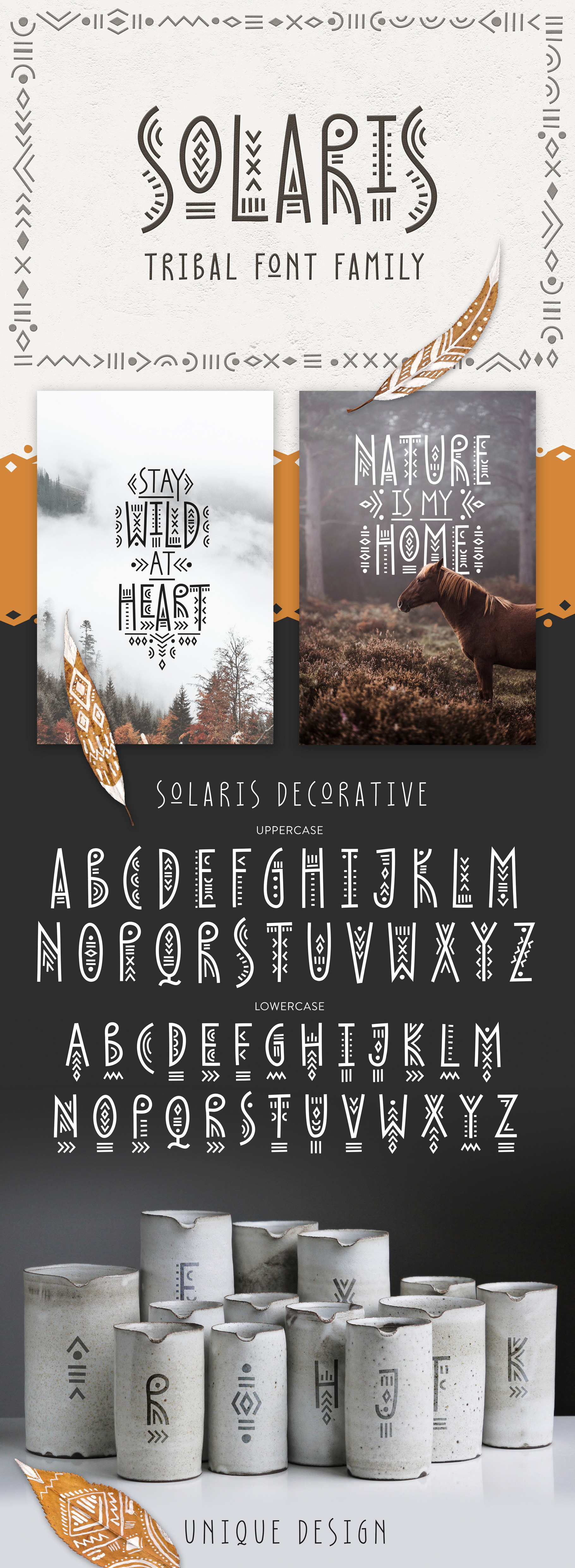 Solaris - Tribal Font Family - Design Cuts