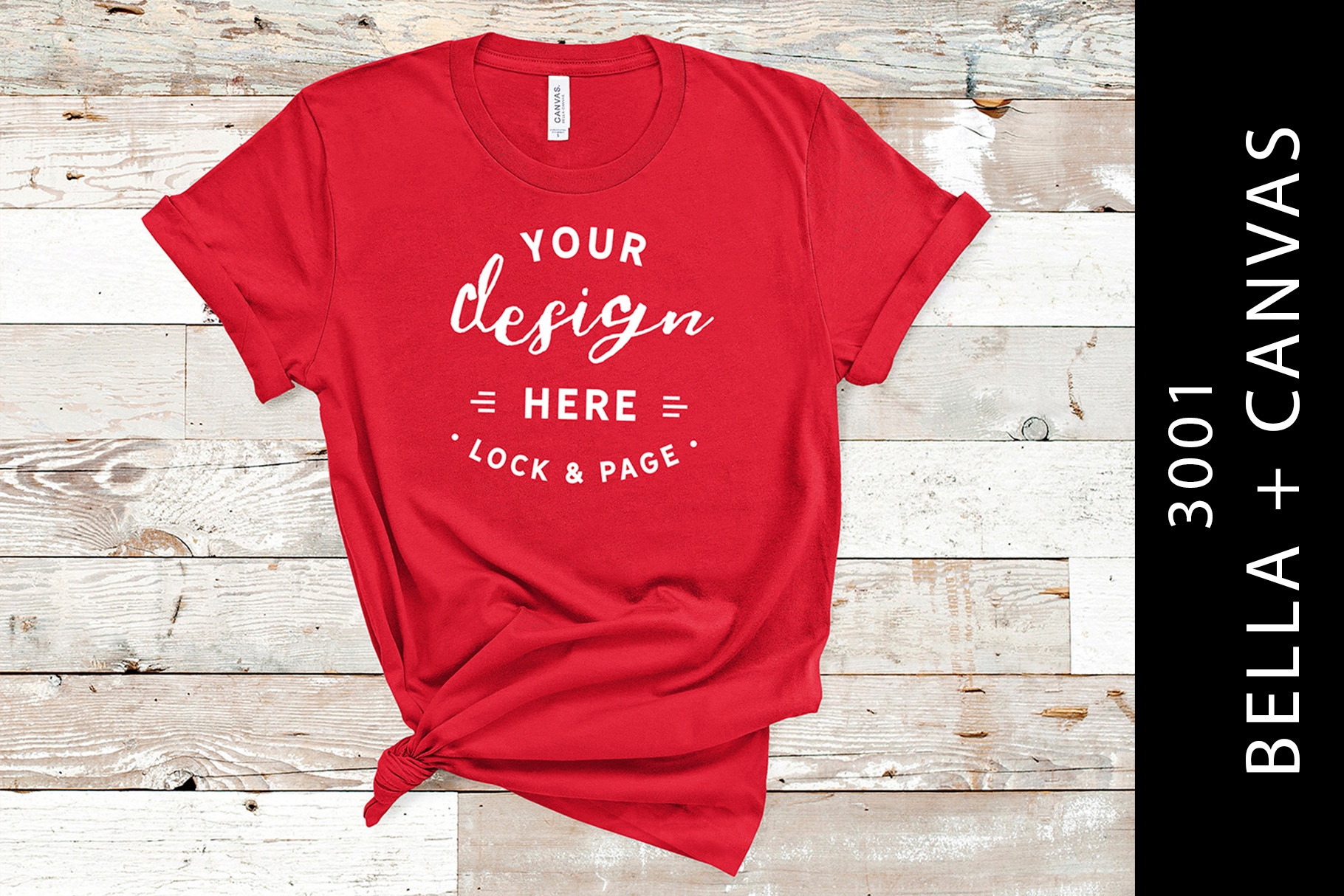 Download Red Bella Canvas 3001 T Shirt Mockup Creative Illustrator Templates Creative Market