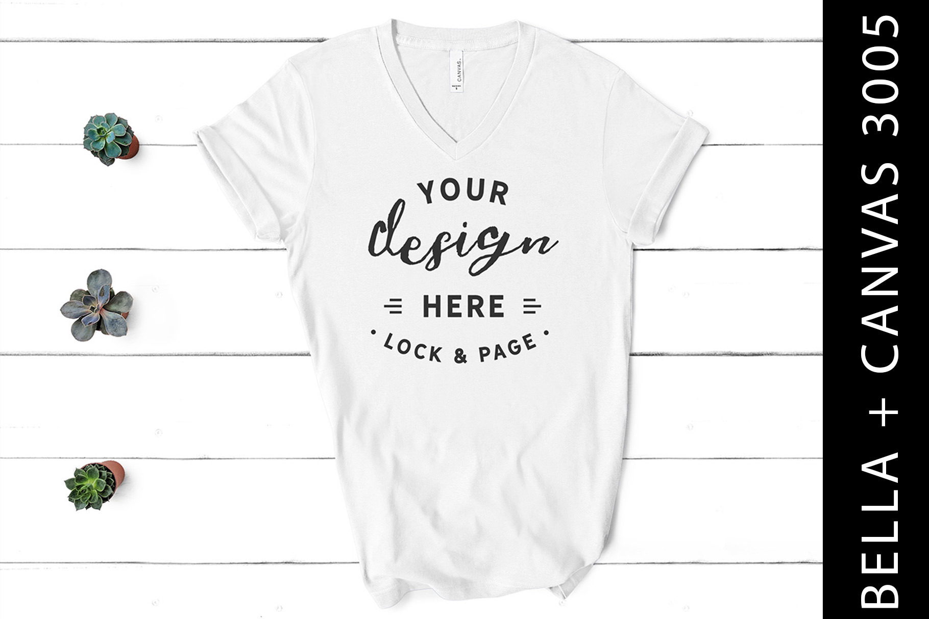 White Bella Canvas 3005 Mockup Tee | Illustrator Templates ~ Creative ...