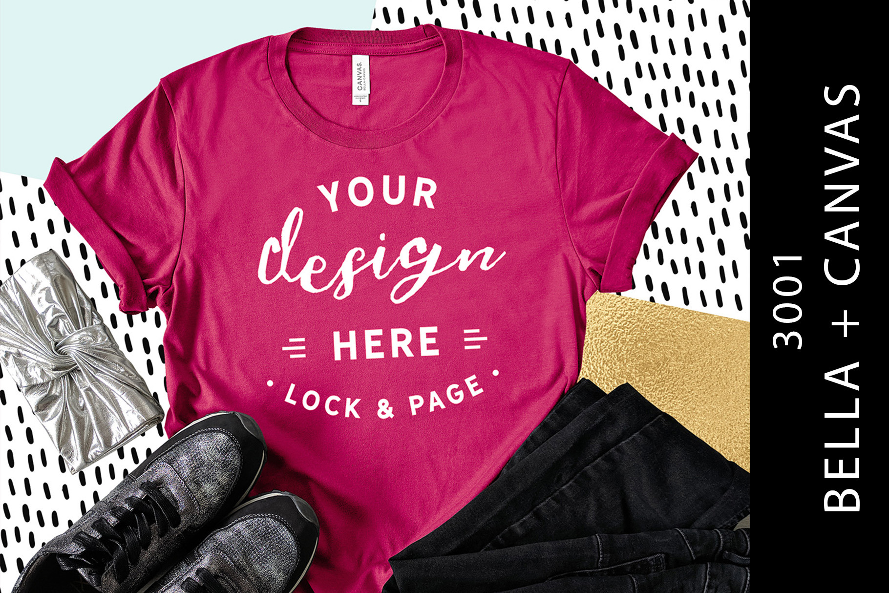 Download Berry Bella Canvas 3001 Tee Mockup | Creative Illustrator ...