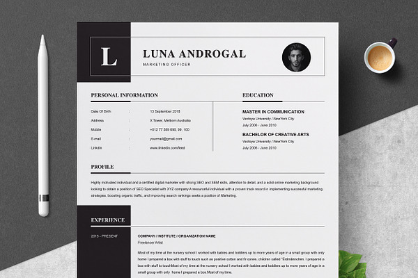 Curriculum Vitae Cv Template Creative Illustrator