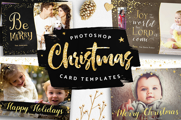 Photoshop Christmas Card Template from images.creativemarket.com