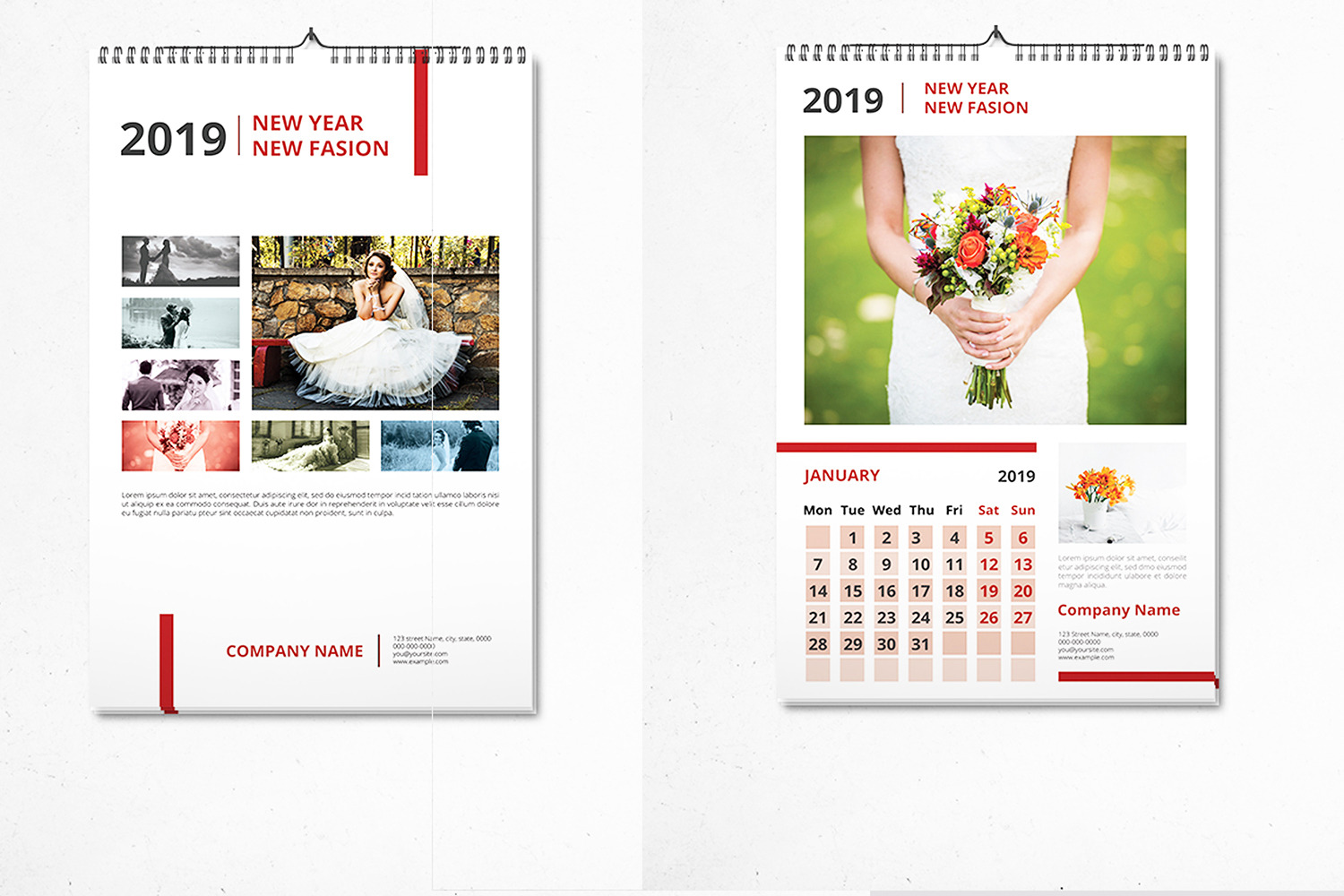 Download Wall Calendar 2019 V13 Creative Photoshop Templates Creative Market PSD Mockup Templates