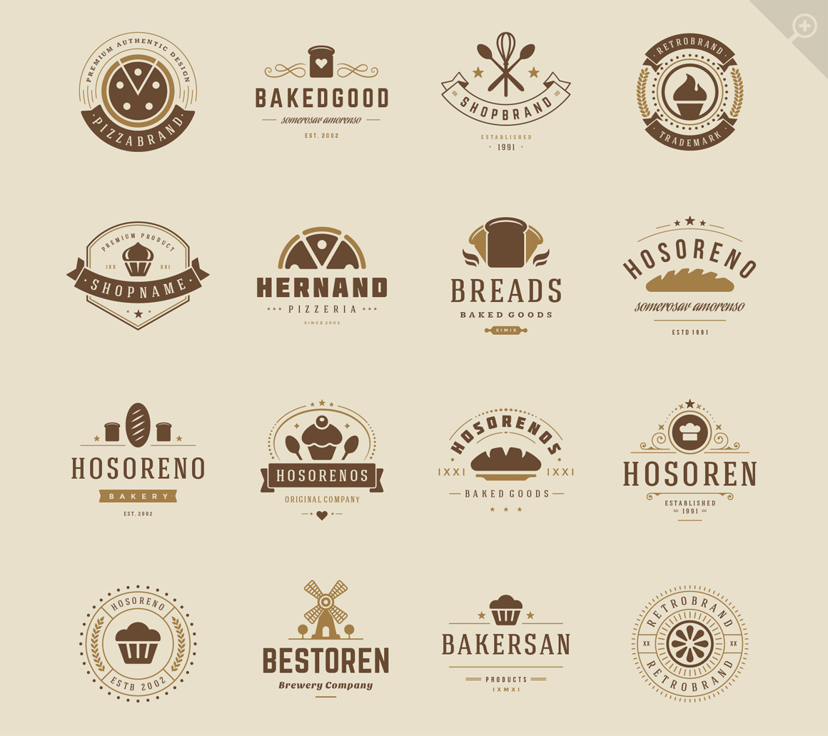 16 Bakery Logotypes and Badges | Illustrator Templates ~ Creative Market