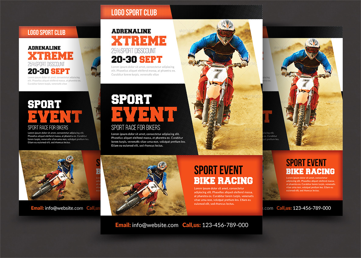 Sport Event Flyer Poster Creative Photoshop Templates Creative Market