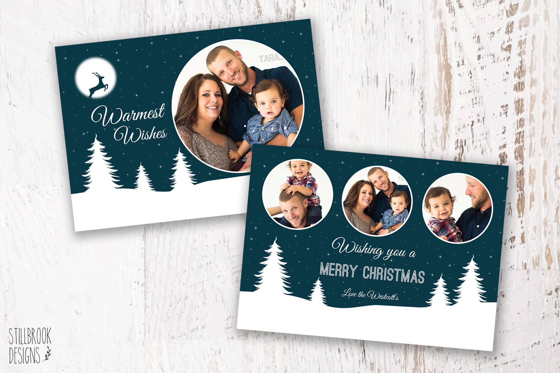 Christmas Card Photo Template | Creative Photoshop Templates ~ Creative Market