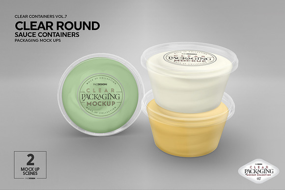 Clear Round Sauce Containers Mockup Creative Photoshop Templates Creative Market