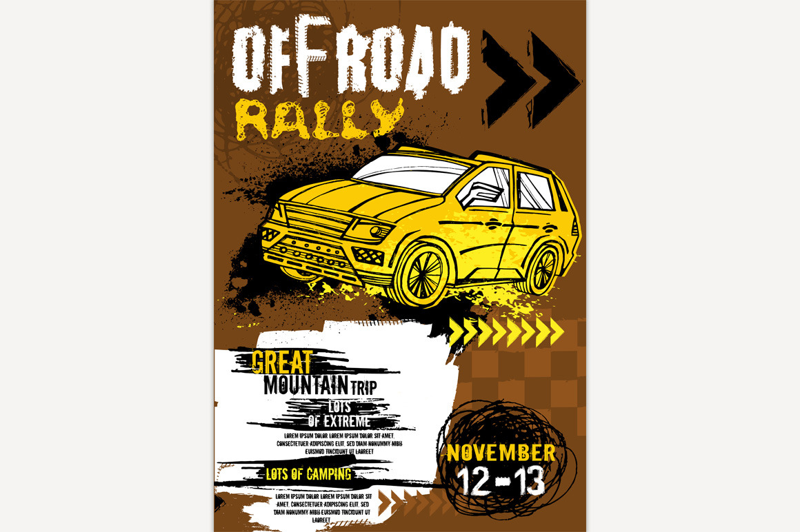 Offroad event poster Texture Illustrations Creative Market