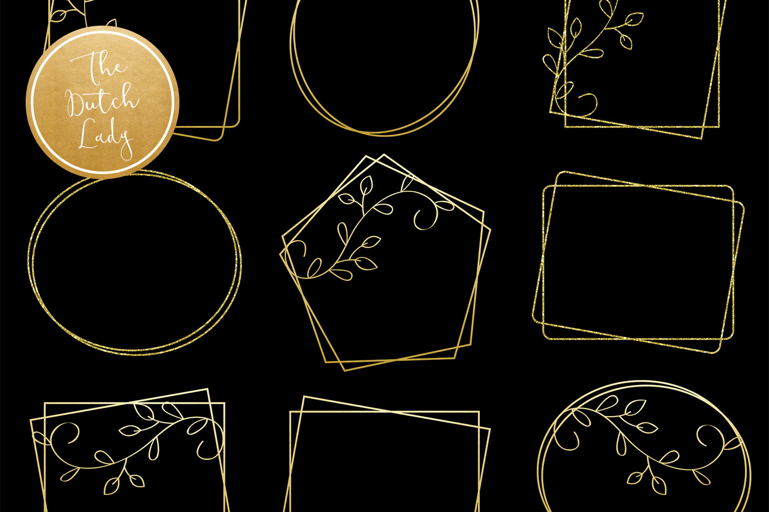 Download Golden Border Frame Clipart Set Custom Designed Illustrations Creative Market