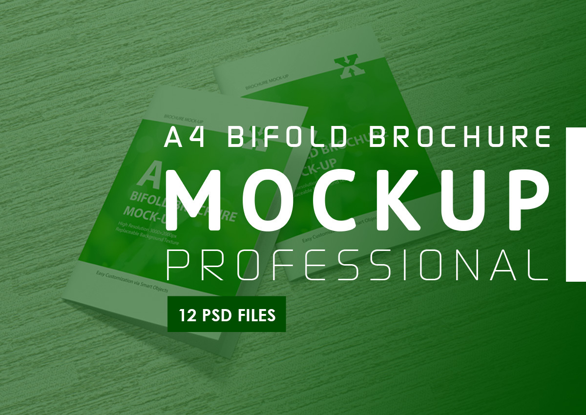 Download A4 Bifold Brochure Mockup Creative Photoshop Templates Creative Market PSD Mockup Templates