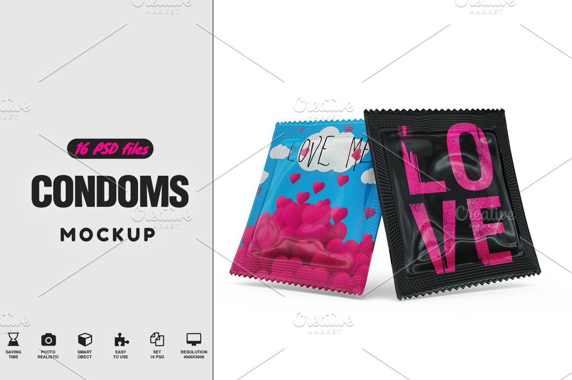 Download Condoms Mockup Creative Photoshop Templates Creative Market