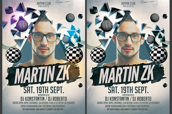 Dj Party Flyer Template Creative Photoshop Templates Creative Market