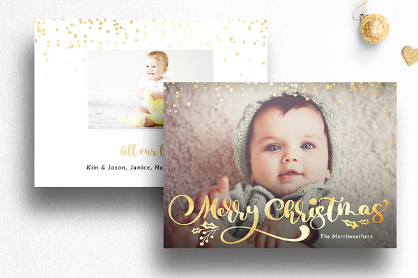 Christmas Card Template Photoshop 03 | Creative Photoshop Templates ~ Creative Market